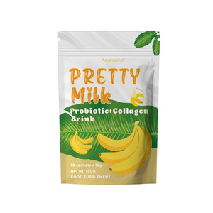 Aeglewell Poudre de Collagène Probiotique Mik à la Banane, Blanchissante, Éclaircissante, Satiante, Riche en Fibres Alimentaires, en Sachet – Meilleure Vente - Product Image 1