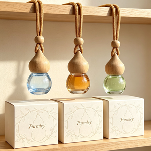 Nuovo Design: Bottiglia di Vetro <span class=keywords><strong>a</strong></span> Forma di <span class=keywords><strong>Zucca</strong></span> da 8ml per Diffusore di Profumo da Auto, con Coperchio in Legno e Confezione Regalo - Product Image 3