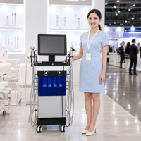 Appareil facial professionnel 14 en 1 pour usage en salon, nettoyage hydro, infusion d'oxygène, exfoliation sous vide, équipement de beauté