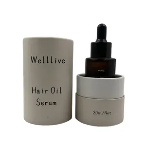 Embalagem de cosméticos para pele, serum transparente com óleo essencial âmbar para cuidados com a pele, 30ml/1oz, com caixas de papel