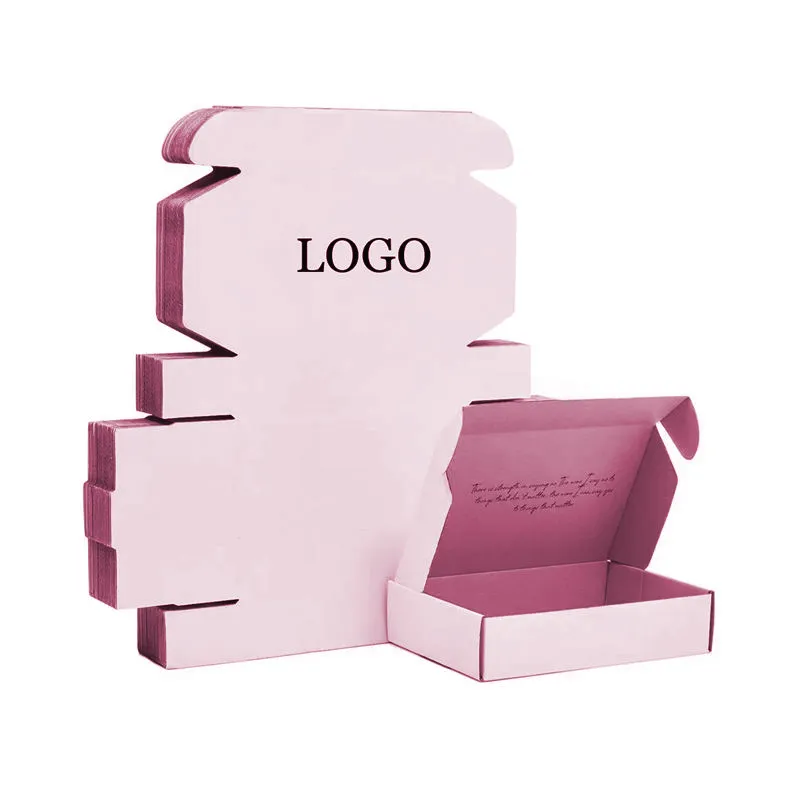 Cartone personalizzato letteratura prodotto rosa pacchetto di carta Kraft corrugato Mailer scatole con Logo personalizzato