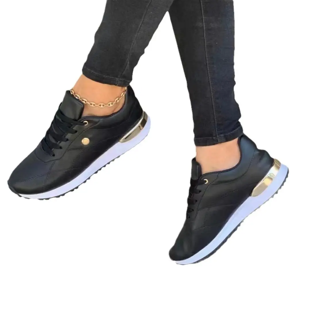 Wish Foreign Trade Large Size Sports Shoes for Women's 2023 Spring New Breathable Colored Casual Running Shoes