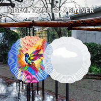 GLK Envío GRATUITO desde Almacén en EE. UU. Moderno Giratorio de Viento Colgante con Acabado Brillante, Impermeable, para Sublimación, de Metal, de 8/10 Pulgadas, Adorno de Jardín