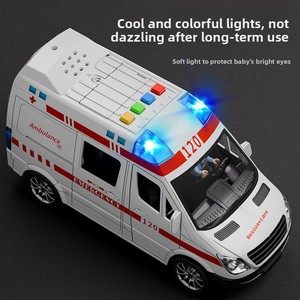 Grande ambulance jouet en plastique à l'échelle 1:87, avec cinq portes ouvrables, modèle réaliste avec musique et histoires, pour garçons et filles de 0 à 24 ans - Product Image 4