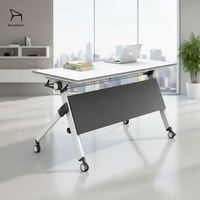 Bureau pliable durable avec roulettes, gain de place, structure de haute qualité pour bureaux et salles de réunion