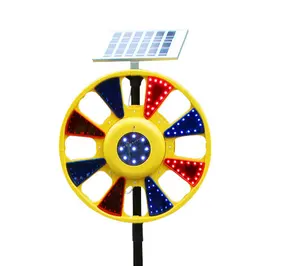 Feu de signalisation solaire avec support de signalisation de circulation solaire Portable et durable, lumière rotative