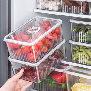 Rangement pour la <span class=keywords><strong>cuisine</strong></span> Organisateur de réfrigérateur transparent Conteneurs de stockage des aliments Paniers de fruits et légumes frais Boîte de rangement pour réfrigérateur - Product Image 3