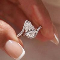 Fabricant de bijoux sur mesure, bagues en moissanite, argent sterling 925, alliance pavée halo, bague de promesse de mariage pour femmes