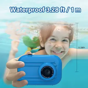 תצוגת וידאו עמיד למים 1080p 12 מ' שפה תמונה hd צעצועים לילדים סלפי פעוט מצלמת ילד לילדות בנות 4-8 מצלמת ילדים