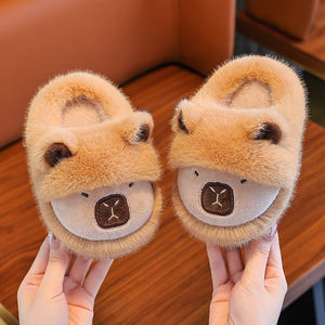 شبشب قطيفة للأطفال! حذاء منزلي حديث للأطفال بنعل سميك ومضاد للإنزلاق ودافئ للأولاد والبنات - Product Image 2