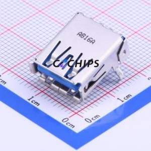 UEA1112C-4HK1-4H USB Connector Bent Lead Through Hole Connector Type-A USB 3.0 Female Right Angle Insert - Product Image 1