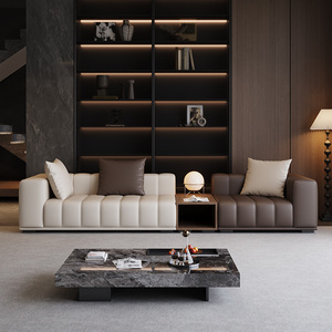 Canapé en <span class=keywords><strong>cuir</strong></span> de style italien 2025 pour villas, appartements spacieux, luxe léger, designer haut de gamme, grand canapé - Product Image 3