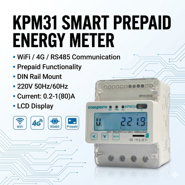 Wireless 4G Kwh Meter Smart Single-Phase 220v Energy Meters Remote Reading with Sim Card Slot