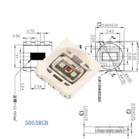 Vente en gros usine – Puces LED SMD RGB 5054 à 6 broches, très demandées, Hlx 0.2W 0.5W, perles de lampe LED vertes, bleues, blanches, lot de 1500, 25C