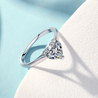 Bague de fiançailles en argent sterling 925 avec moissanite cœur VVS1 de 2 carats personnalisée pour femme, certifiée GRA, vente en gros de bijoux