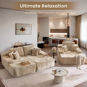 Living Room <strong>Sofa</strong> <strong>Bed</strong> Design Latest Italy 2025 with House Corduroy Couch Modular <strong>Combination</strong> <strong>Bed</strong> Corner Modern Sectional <strong>Sofa</strong> Set - Product Image 2