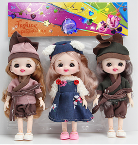 13-Joint 3D mắt thời trang mềm bé búp bê 16cm 3pcs thiết lập đa phong cách PVC bao bì Mô hình đồ chơi bắt mắt Phụ kiện tóc trực tiếp - Product Image 3