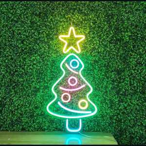 Décoration Murale LED Néon Père Noël Joyeux Noël, Lampe de Bureau LED en Stock Usine pour Chambre et Salon - Sports, Divertissement, Fête - Product Image 3