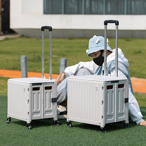 Chariot de camping pliable SUNEE à quatre roues grande capacité avec poignée télescopique pour courses et livraison express - Product Image 4