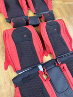 Housse de siège de voiture complète en cuir Nappa noir et rouge sur mesure pour Lamborghini Urus 2021