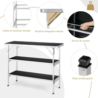 Meubles de table de bar de jardin portables pour l'extérieur Table pliante de poker pour banquet de traiteur barbecue noir pour camping et pique-nique pour vente en gros