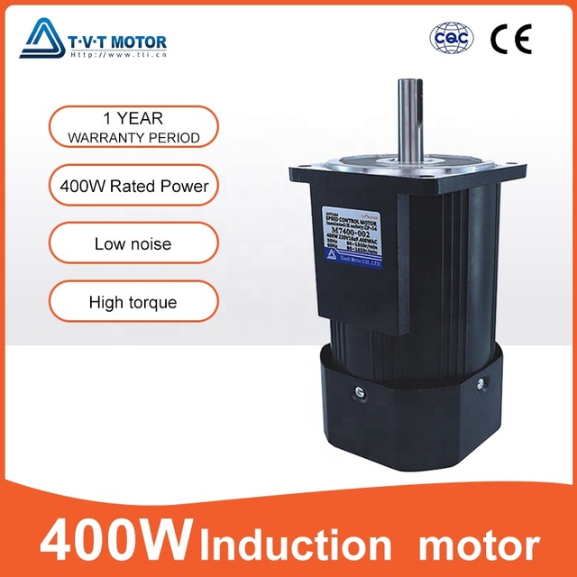 400W 220V AC Speed Control Motor with Controller Single Phase Induction Motor 17mm Shaft Flange Mount No Gearbox No Brake