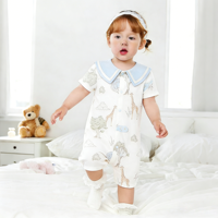 Combinaison en bambou pour bébé, pyjama d'été respirant en tricot unisexe avec fermeture à boutons-pression