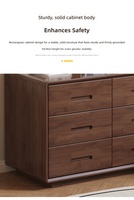 Commode de rangement moderne et minimaliste en bois épaissi à six tiroirs, grande capacité, pour salon et chambre à coucher