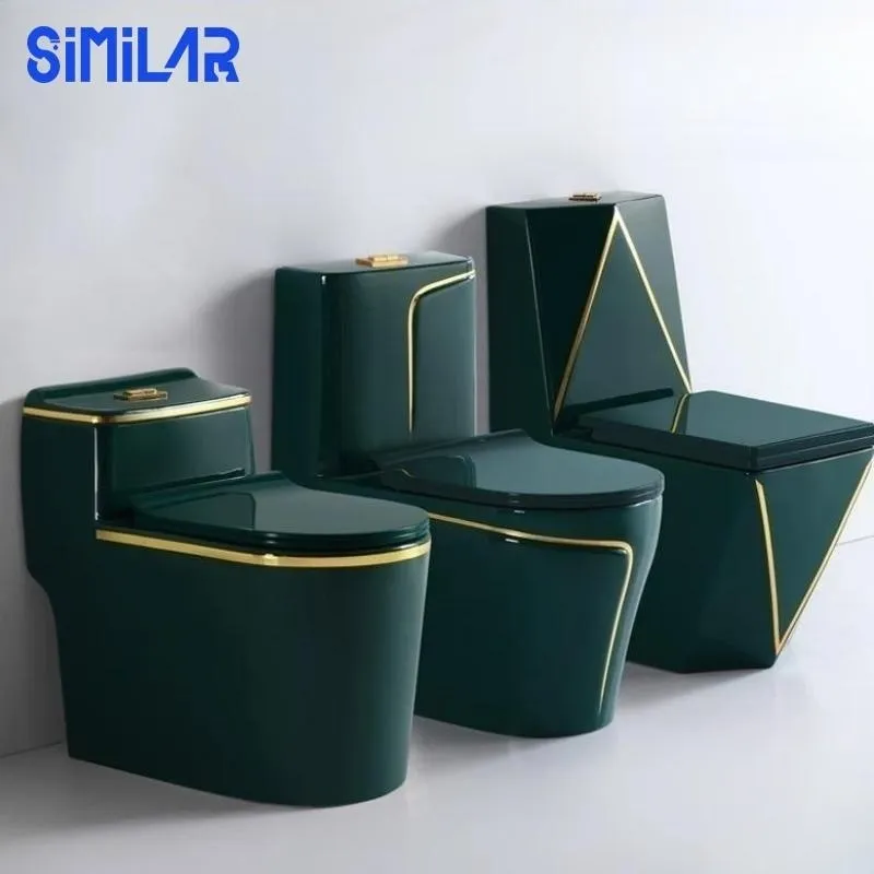 SIMILAR Soft Close Toilet Seat Green Color Toilets for Bathroom