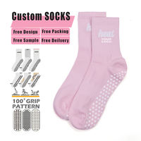 Chaussettes de yoga antidérapantes en coton pour femmes, chaussettes antidérapantes pour le Pilates, chaussettes de fitness pour le Pilates