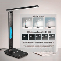 Lampe de bureau LED multifonctionnelle avec chargeur sans fil et port de charge USB, idéale pour l'étude avec calendrier intégré