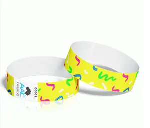 Großhandel Polyester personalisiert angepasster Stoff Gewebe Werbearmbänder Tyvek-Armband mit Verschlussverschluss