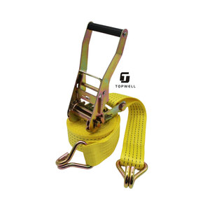 Heavy Duty 2 pouces 50MM Polyester Cargo Arrimage Cravate Camion Sangle À Cliquet Double J Sauvetage <span class=keywords><strong>Voiture</strong></span> <span class=keywords><strong>Ceinture</strong></span> Crochets pour Transport PE Matériel - Product Image 3