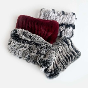 Cache-cou en <span class=keywords><strong>fourrure</strong></span> de lapin Rex tricoté pour <span class=keywords><strong>femme</strong></span> - <span class=keywords><strong>Snood</strong></span> douillet de style cocon - Luxueusement doux et dense pour les températures extrêmes - Product Image 1