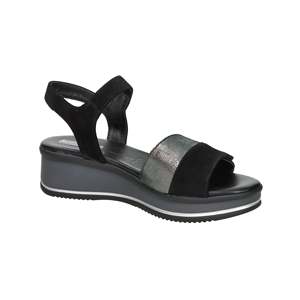 Sandalo con Zeppa Space Moda da Donna Nero 12422, Stile Estivo Comodo con Piattaforma - Product Image 6