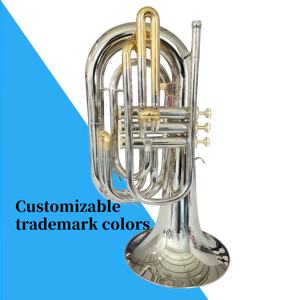 Trompeta Tenor Profesional de Marcha en Sib, <span class=keywords><strong>con</strong></span> Tres Válvulas de Pistón, Acabado Plateado, Material de Latón, Venta al por Mayor del Fabricante - Product Image 2