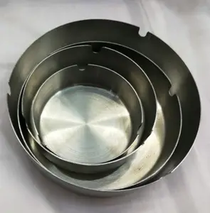 Different Size Smoking Ashtray For Hotel Unbreakable Modern Stainless Steel Ashtray