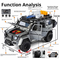 Modèle de voiture tout-terrain en alliage moulé sous pression 1:24 pour l'extérieur, jouet SUV de simulation avec suspension, vente en gros, modèles de voitures SUV en métal de haute qualité personnalisés