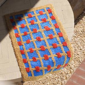 Tapis de bain floqué géométrique simple, motif rectangulaire, 1 pièce, absorbant, séchage rapide, tapis de sol pour la maison, paillasson d'entrée - Product Image 2