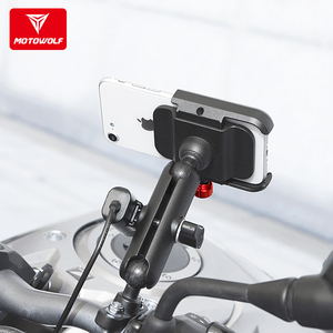 MOTOWOLF حامل هاتف V3 الأكثر مبيعاً مع مرآة للمقود، إكسسوارات دراجات نارية - Product Image 5