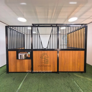 Establo ecuestre portátil para <span class=keywords><strong>caballos</strong></span> ecuestres al aire libre con marco recubierto de polvo Sistema de establo permanente prefabricado para <span class=keywords><strong>caballos</strong></span> de granja - Product Image 5