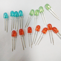 Diode LED ovale 546, 5 mm, verte/rouge, 0,06 W, 5 V, à montage traversant, super luminosité, durée de vie de 50 000 heures