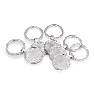 Schlüsselanhänger-Anhänger mit 25mm Cabochon-Fassung, Glaskuppel und geteiltem Schlüsselring zum Selbermachen - Product Image 3