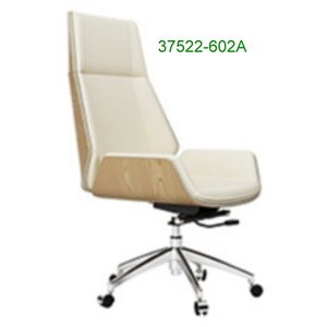 Silla de Oficina de Madera Simple y Cómoda con Respaldo Alto, Altura Ajustable y Ruedas Giratorias 37522-602A - Product Image 2