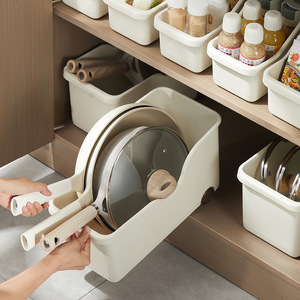 Multifunctional Plastic Kitchen Storage Box With Wheels For Cabinet And Refrigerator Use Rectangle Shape Easy To Move - Product Image 1