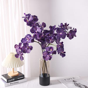 Nouvel arrivage de grandes fleurs d'orchidées artificielles 7 têtes Real Touch <span class=keywords><strong>Vanda</strong></span> faites à la main Design réaliste pour la décoration de la maison et du mariage - Product Image 2