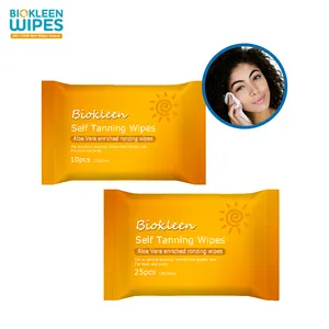 Biokleen OEM Pre Moistened Tan Wipes Women Summer Self Tanning Wet Wipes