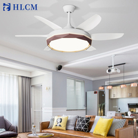 Ventilateur de plafond LED moderne de luxe pour bureau à domicile, avec moteur DC en cuivre, pales en ABS, télécommande murale et température de couleur 4000K-6000K, intensité variable