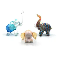 Personnalisé À La Main de Murano Lampork Verre Animal Éléphant Figurine