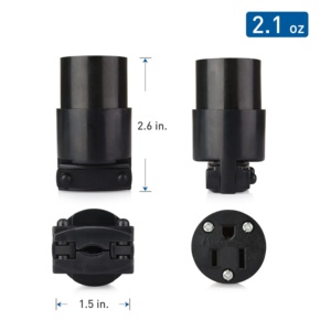 Prise de remplacement Linsheng OEM 15A 125V robuste à 3 broches NEMA 5-15R à lame droite - Product Image 6